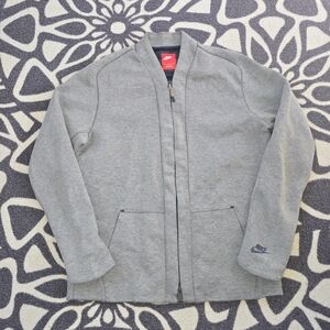 Nike Tech Fleece Cardigan Mens Large Gray Full Zip Front Pockets